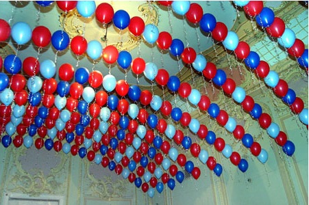 воздушные шары под потолок