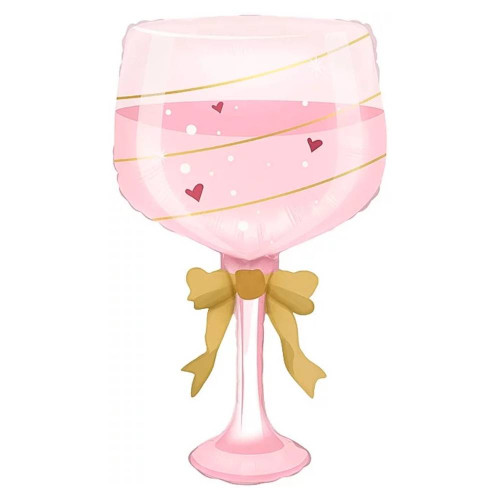 Шар фигура "Бокал", золотой бант