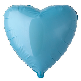 Шар Сердце голубое 81 см, металлик