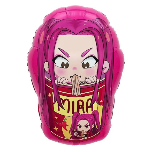 Шар фигура "Аниме. Девочка с лапшой", розовый