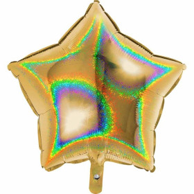 Шар Звезда 46 см, золото голография