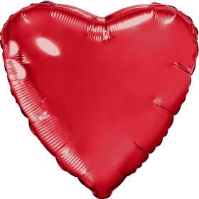 Шар Сердце красное 46 см, металлик