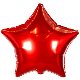 Шар Звезда 46 см, красная металлик