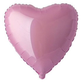 Шар Сердце розовое 46 см, пастель