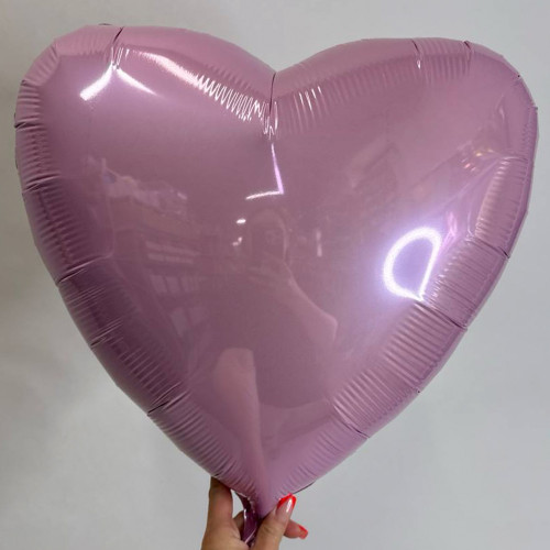 Шар сердце розовый пастель, 46 см