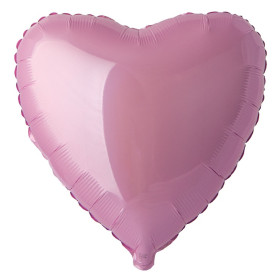 Шар Сердце розовое 81 см, пастель