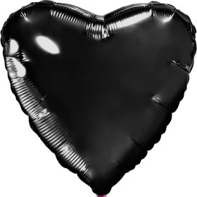 Шар Сердце черное 46 см, металлик