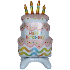 Ходячий шар "Торт со свечками. С Днем Рождения"