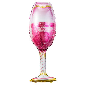 Шар фигура "Бокал Шампанского", розовый