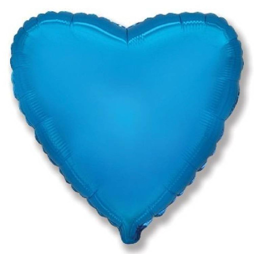 Шар Сердце синее 81 см, металлик