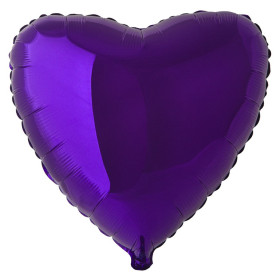 Шар Сердце фиолетовое 81 см, металлик
