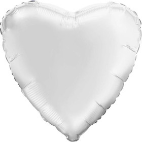 Шар Сердце белое 91 см, пастель