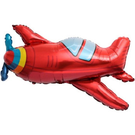 Шар фигура " Самолет", красный