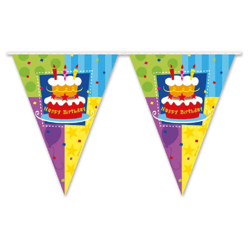 Гирлянда-вымпел "Торт Birthday"