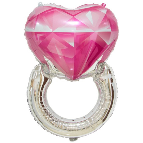 Шар фигура "Кольцо с бриллиантом", розовое