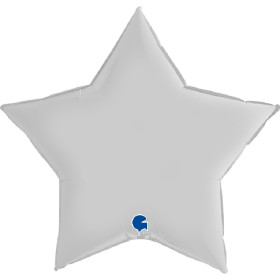 Шар Звезда 81 см, белая сатин