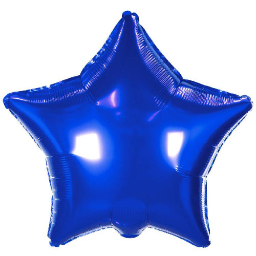 Шар Звезда 46 см, синяя металлик