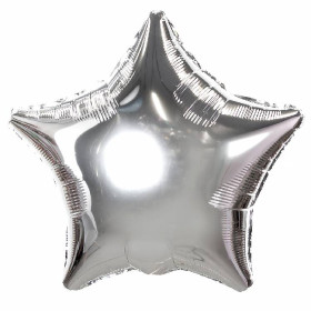Шар Звезда 46 см, серебро металлик