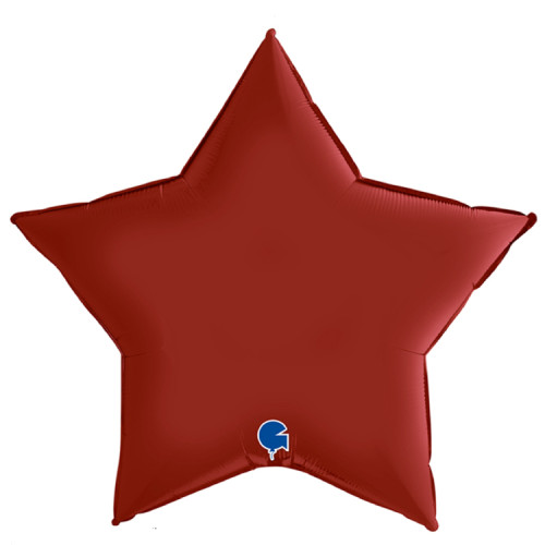 Шар Звезда 91 см, красная сатин