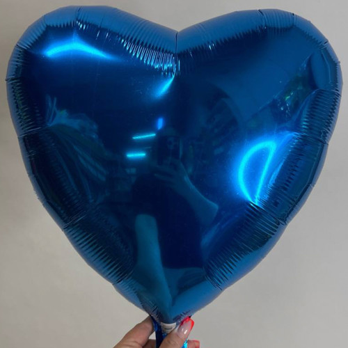 Шар сердце синий металлик 1204-0031, 46 см