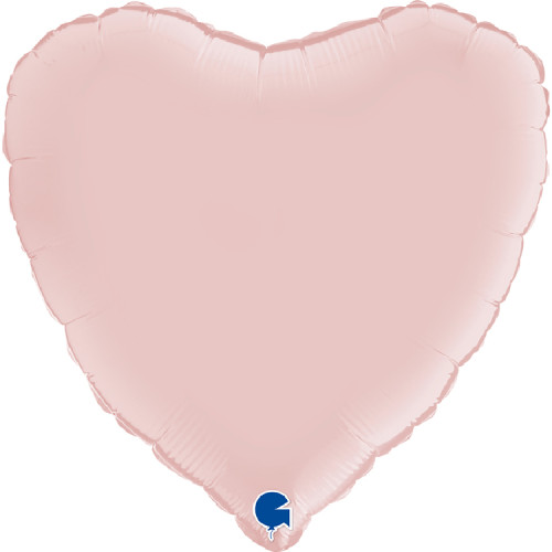 Шар Сердце розовое 46 см, сатин