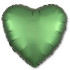 Шар Сердце зеленое 46 см, сатин