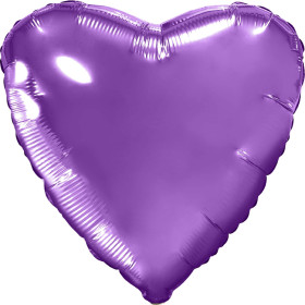 Шар Сердце пурпурное (фиолетовое) 46 см, пастель