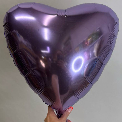 Шар сердце сирень металлик 1204-0679, 46 см