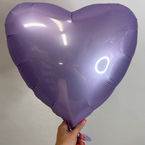 Шар сердце сирень сатин 1204-0954, 46 см