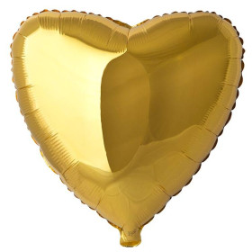 Шар Сердце золотое 81 см, металлик
