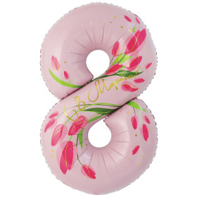 Шар цифра "Тюльпаны.8 марта"