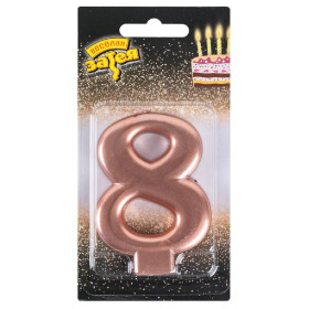 Свеча-цифра "8", розовое золото