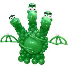 Плетеная фигура из шаров "Змей Горыныч", зеленый