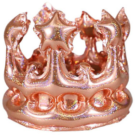 Ходячий шар "Корона", розовое золото блеск