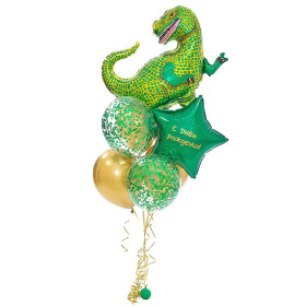 Фонтан из шаров "Зеленый Тираннозавр"