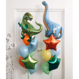 Фонтаны из шаров "Дружные динозаврики"
