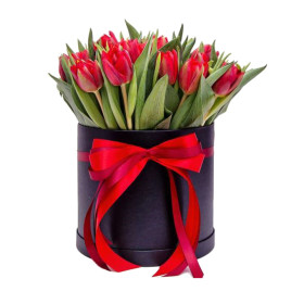 49 красных Тюльпанов в коробке