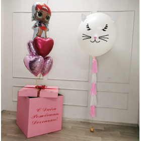 Коробка-сюрприз с шарами "кукла ЛОЛ Ди-Джей"
