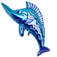 Шар фигура "Рыба-меч", цвет синий