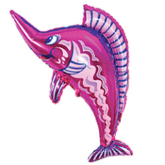 Шар фигура "Рыба-меч", цвет фуше