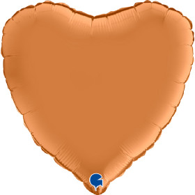 Шар Сердце карамель 46 см, сатин
