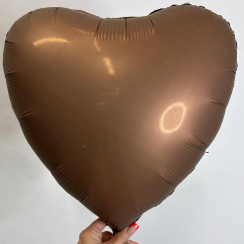 Шар сердце шоколад сатин, 46 см — купить в Москве в интернет-магазине воздушных шаров ГдеРадость.ру Шар сердце шоколад сатин, 46 см