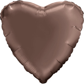 Шар Сердце мистик какао 46 см, сатин