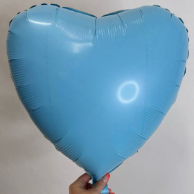 Шар сердце нежно-голубой макарунс, 46 см