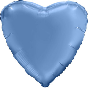 Шар Сердце голубое 46 см, сатин