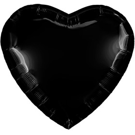 Шар Сердце черное 91 см