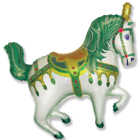 Шар фигура "Цирковая лошадка", зеленая