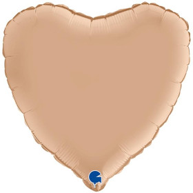 ﻿Шар Сердце 46 см, сатин нюд