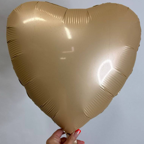 ﻿Шар сердце сатин нюд, 46 см