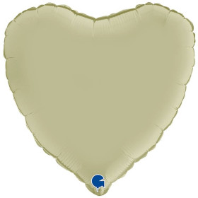 Шар Сердце олива 46 см, сатин